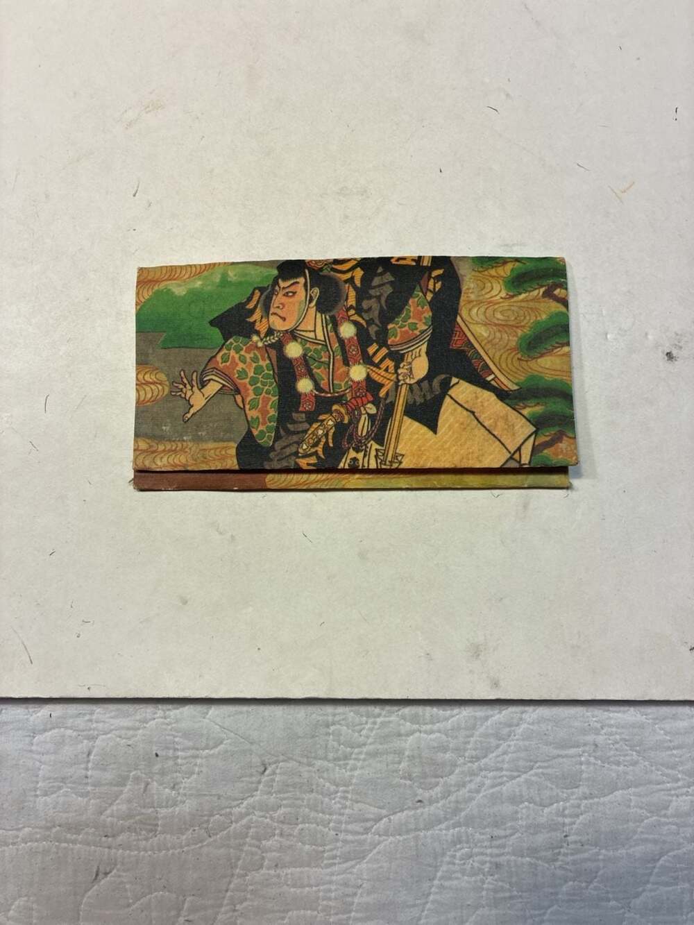 Vintage Japanese Paper Wallet Kyoto Yuzenzome Art Kabuki Actor Print